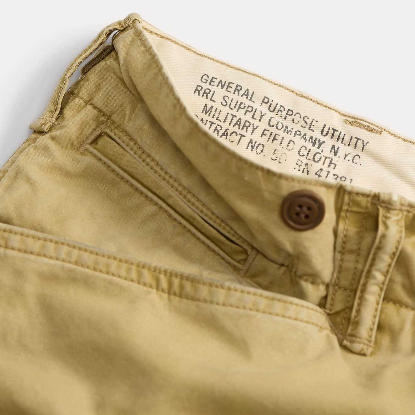 RRL By Ralph Lauren Ranger Poplin Cargo Trouser Faded Khaki - The Sporting Lodge