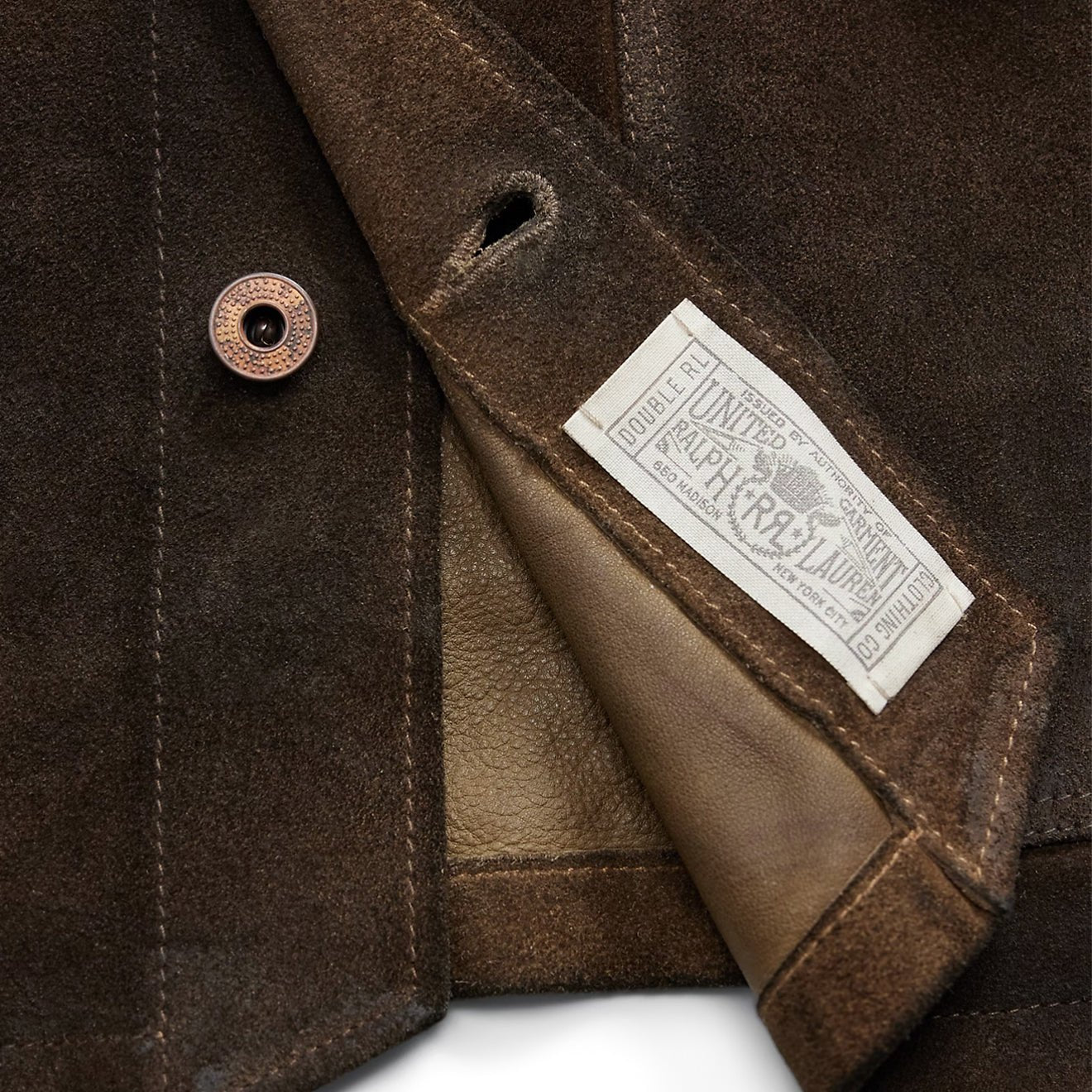 RRL By Ralph Lauren Roughout Suede Jacket Vintage Brown - The Sporting Lodge