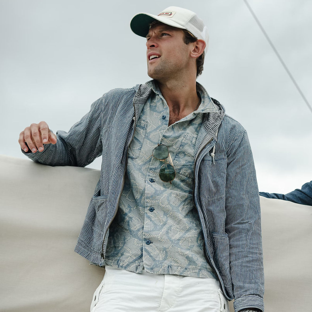 RRL By Ralph Lauren Schooner Unlined Shirt Jacket Navy Multi - The Sporting Lodge