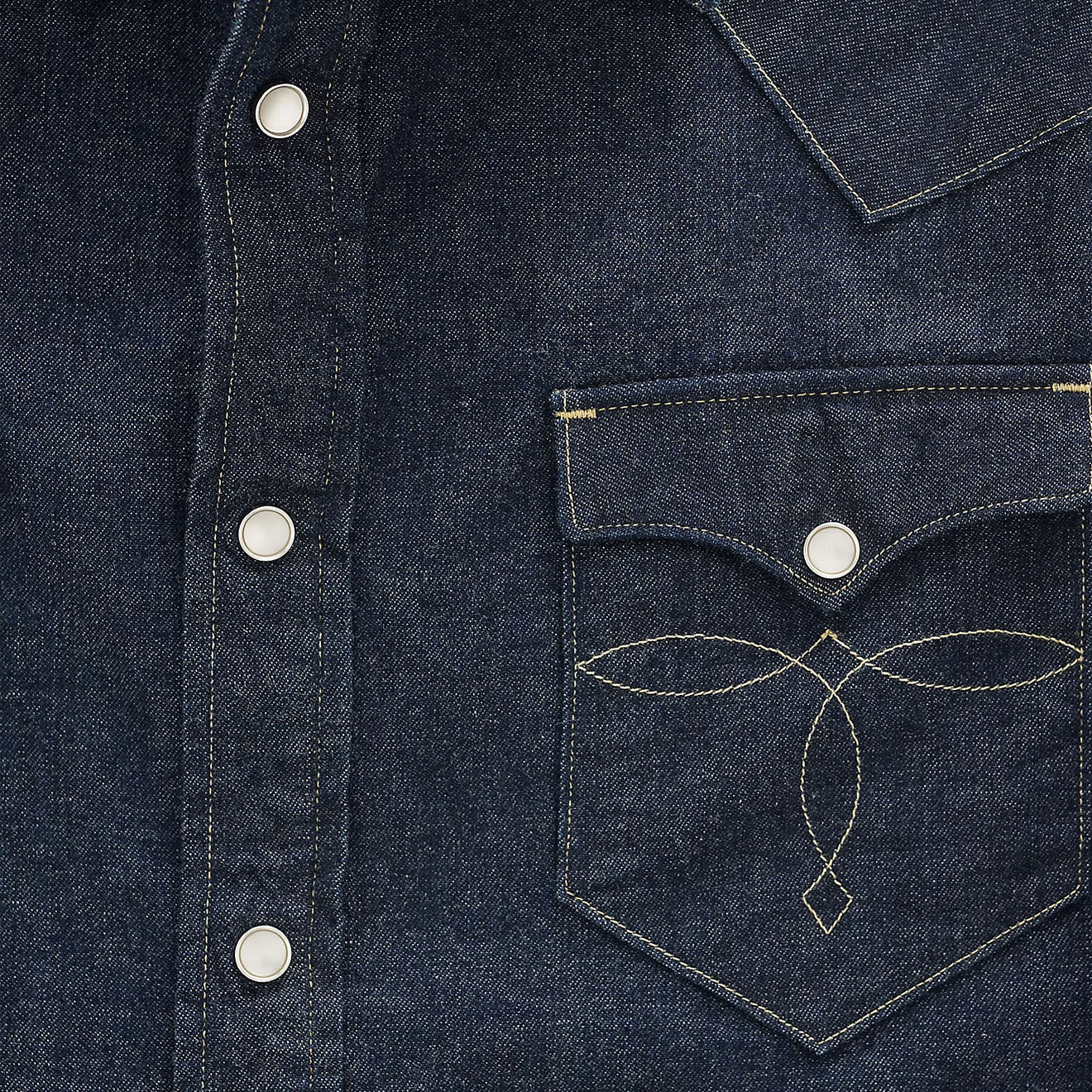 RRL By Ralph Lauren Slim Fit Denim Western Shirt Rinse - The Sporting Lodge