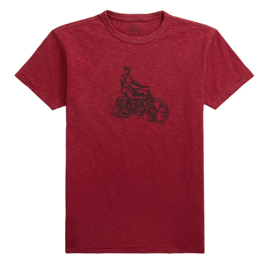 RRL By Ralph Lauren Slub Jersey Graphic T-Shirt Burgundy - The Sporting Lodge