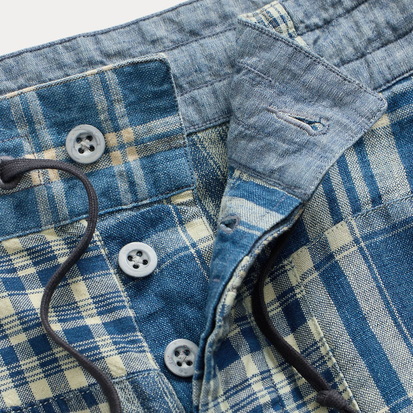 RRL By Ralph Lauren Stratford Flat Front Indigo / Creme Multi - The Sporting Lodge