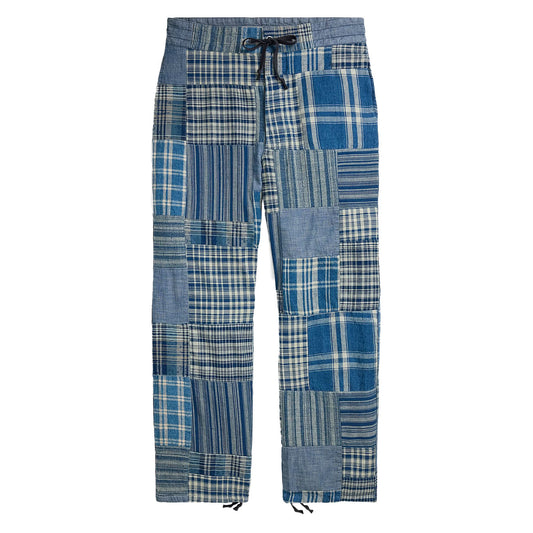 RRL By Ralph Lauren Stratford Flat Front Indigo / Creme Multi - The Sporting Lodge