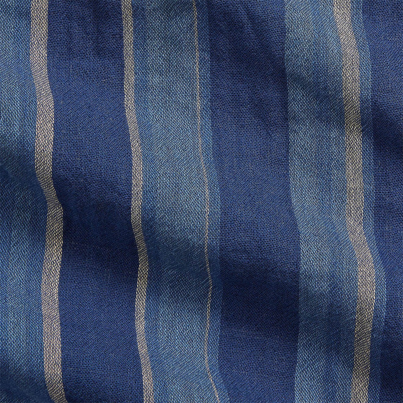 RRL By Ralph Lauren Striped Double Faced Cotton Scarf Indigo Multi Stripe / Plaid - The Sporting Lodge