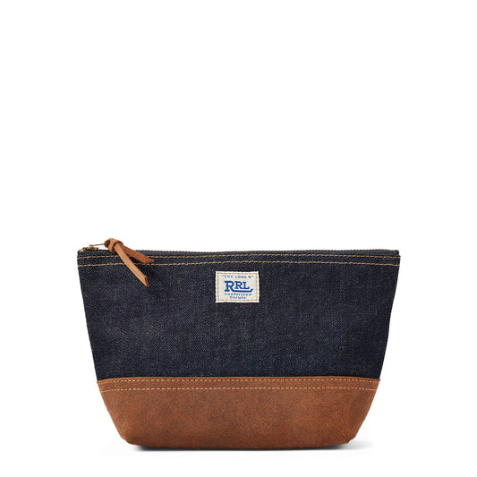 RRL By Ralph Lauren Suede-Trim Denim Pouch Indigo - The Sporting Lodge