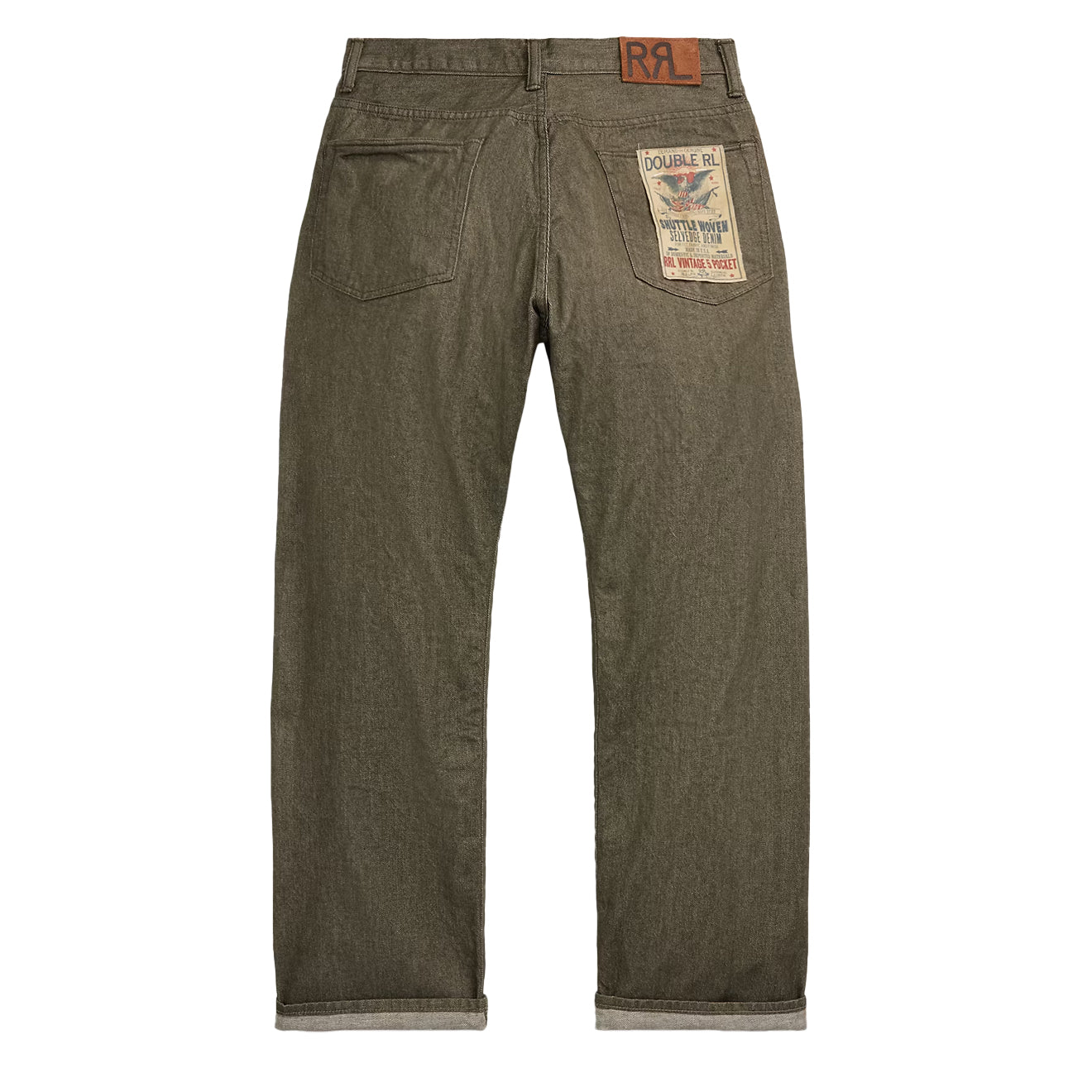 RRL By Ralph Lauren Vintage 5 Pocket Olive Selvedge Jean Olive Rinse