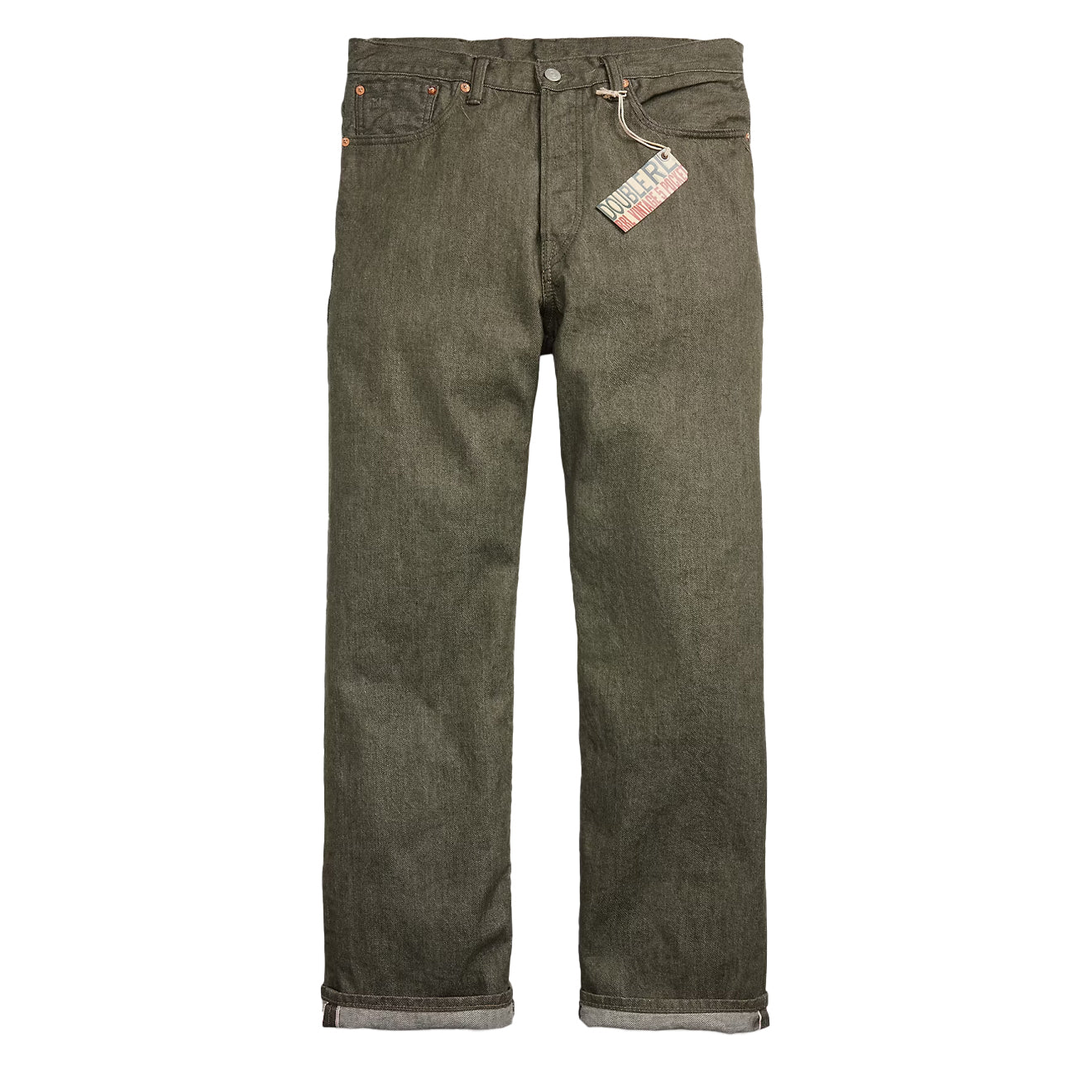 RRL By Ralph Lauren Vintage 5 Pocket Olive Selvedge Jean Olive Rinse