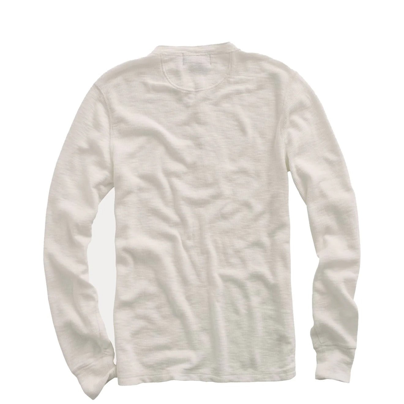 RRL By Ralph Lauren Waffle-Knit Henley Shirt Paper White - The Sporting Lodge