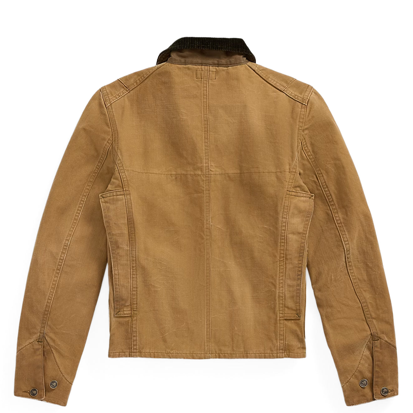 RRL By Ralph Lauren Womens Corduroy-Collar Canvas Jacket Medium Tan