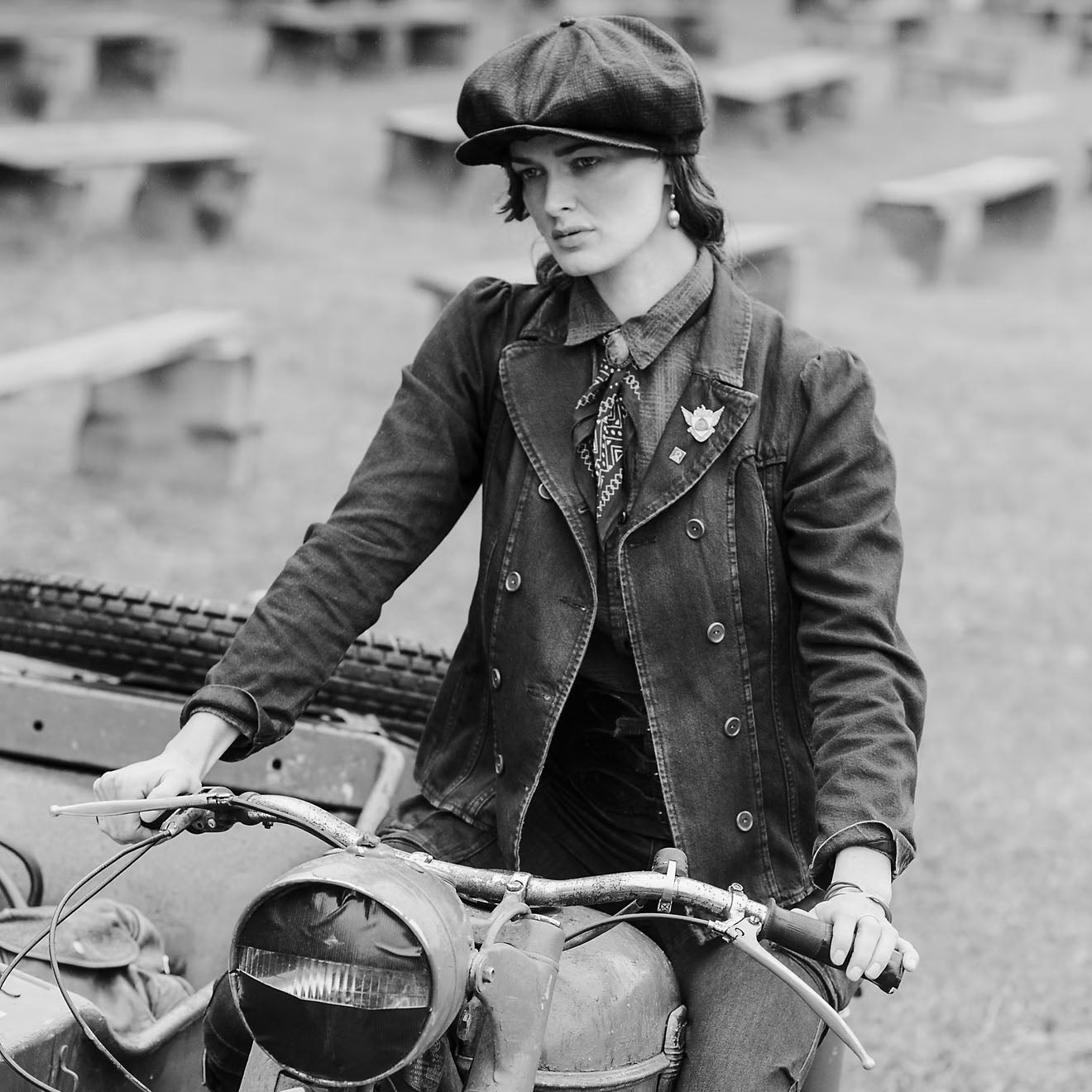 RRL By Ralph Lauren Womens Double-Breasted Black Denim Jacket Worn Black - The Sporting Lodge