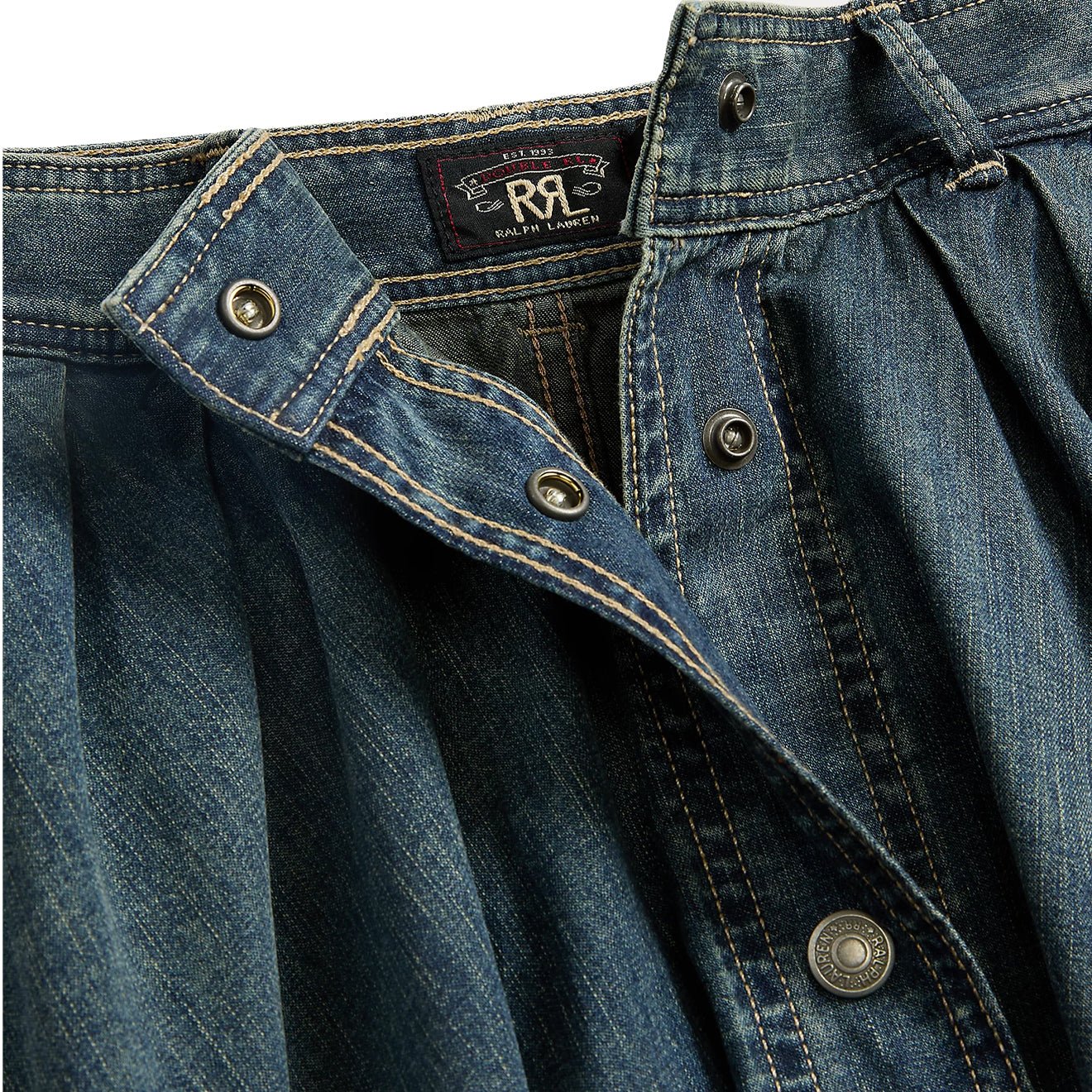 RRL By Ralph Lauren Womens Louisa Skirt Mid A Line Medium Indigo - The Sporting Lodge
