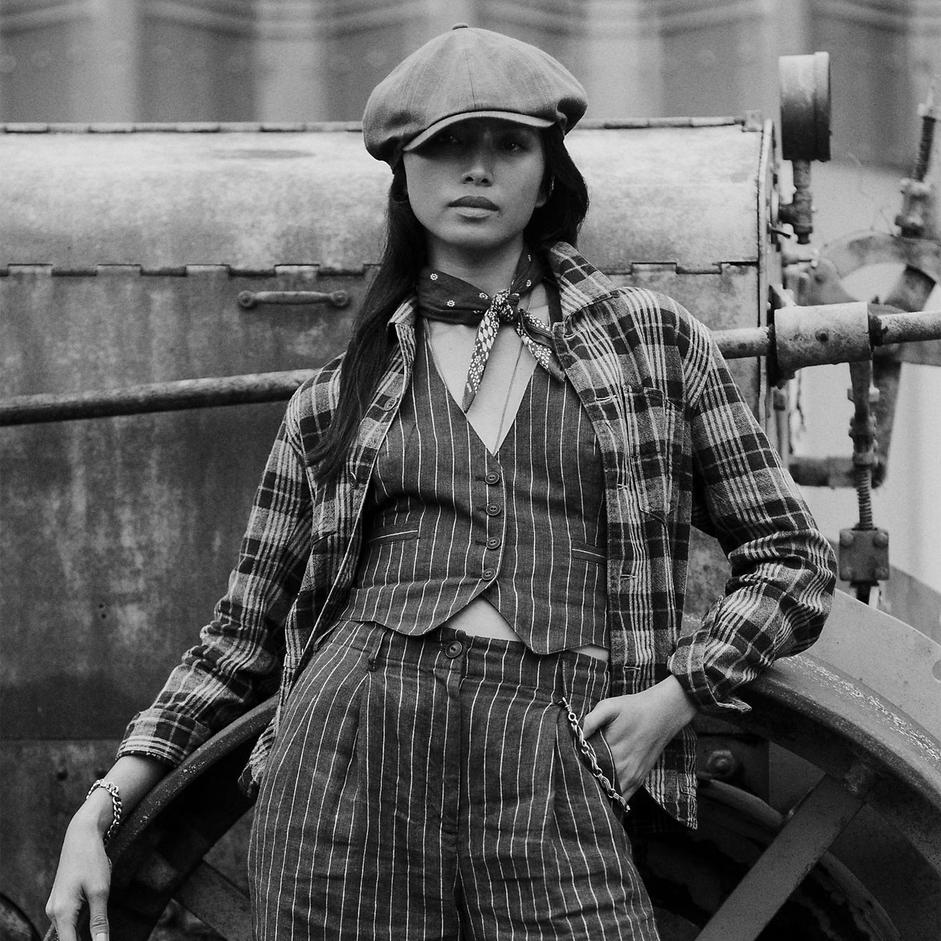 RRL By Ralph Lauren Womens Teagan L/S Shirt Indigo / Tan - The Sporting Lodge