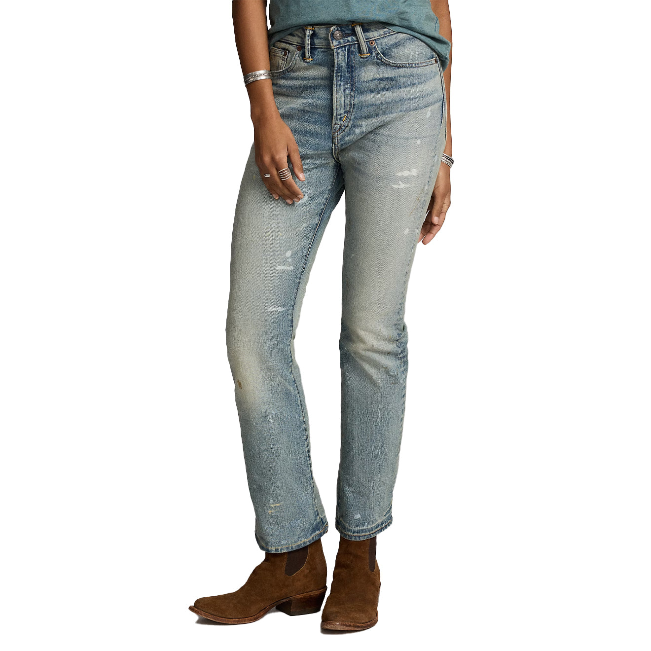 RRL By Ralph Lauren Womens Vintage Boot Leg Stretch Jean Camden Wash
