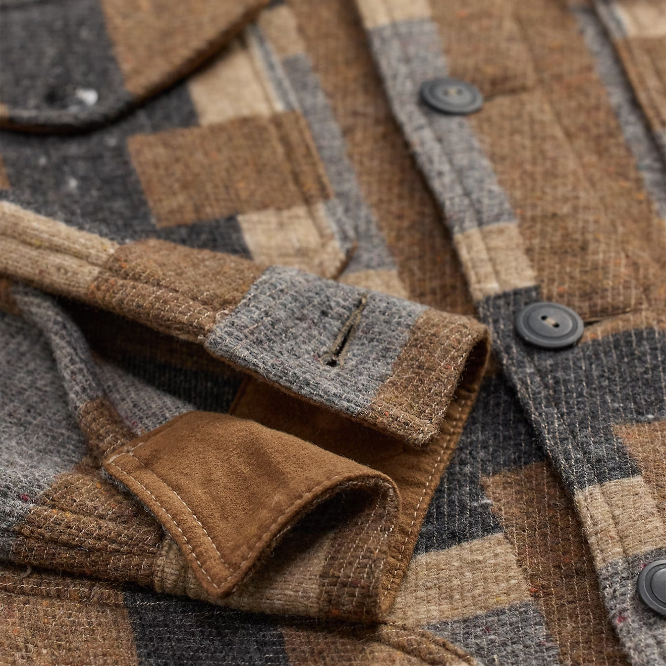 RRL By Ralph Lauren Wool Blend Jacquard Shirt Blue Multi