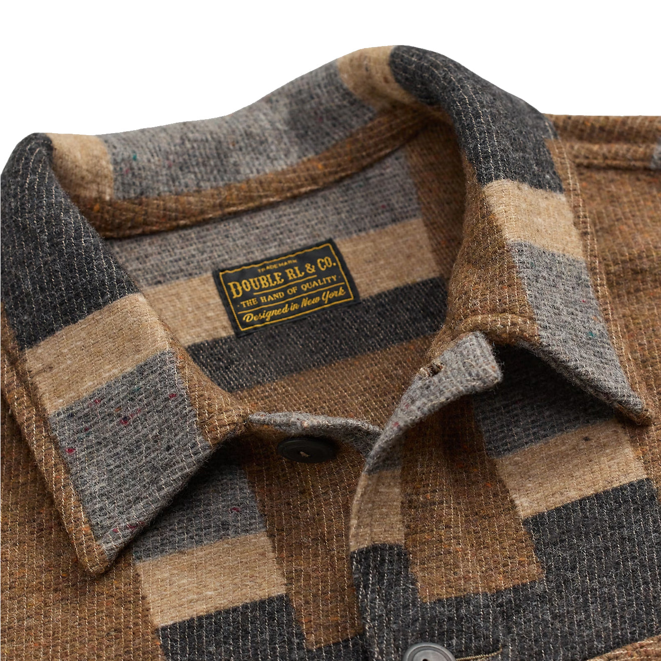 RRL By Ralph Lauren Wool Blend Jacquard Shirt Blue Multi
