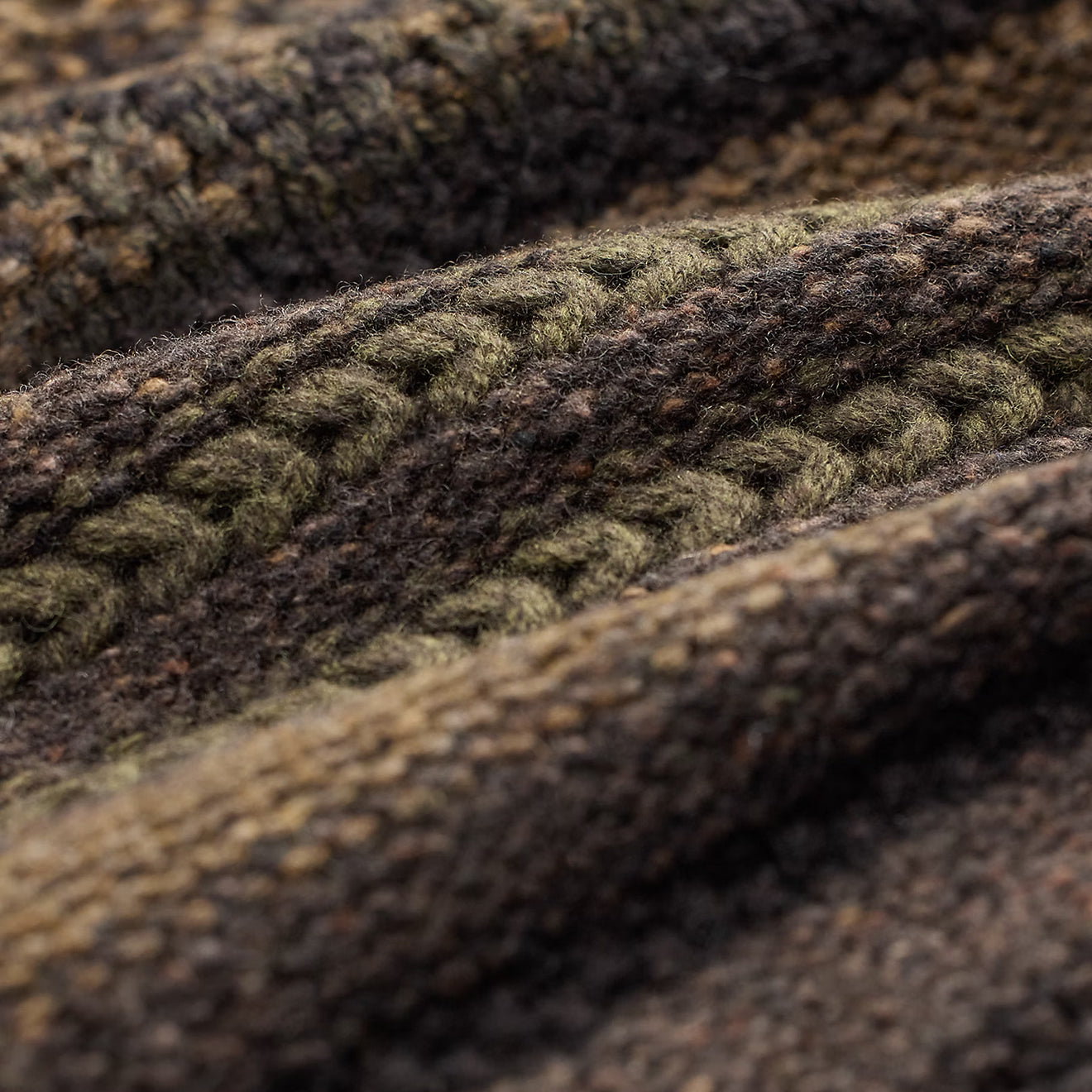 RRL By Ralph Lauren Wool Cotton Shawl Collar Cardigan Brown Olive Multi