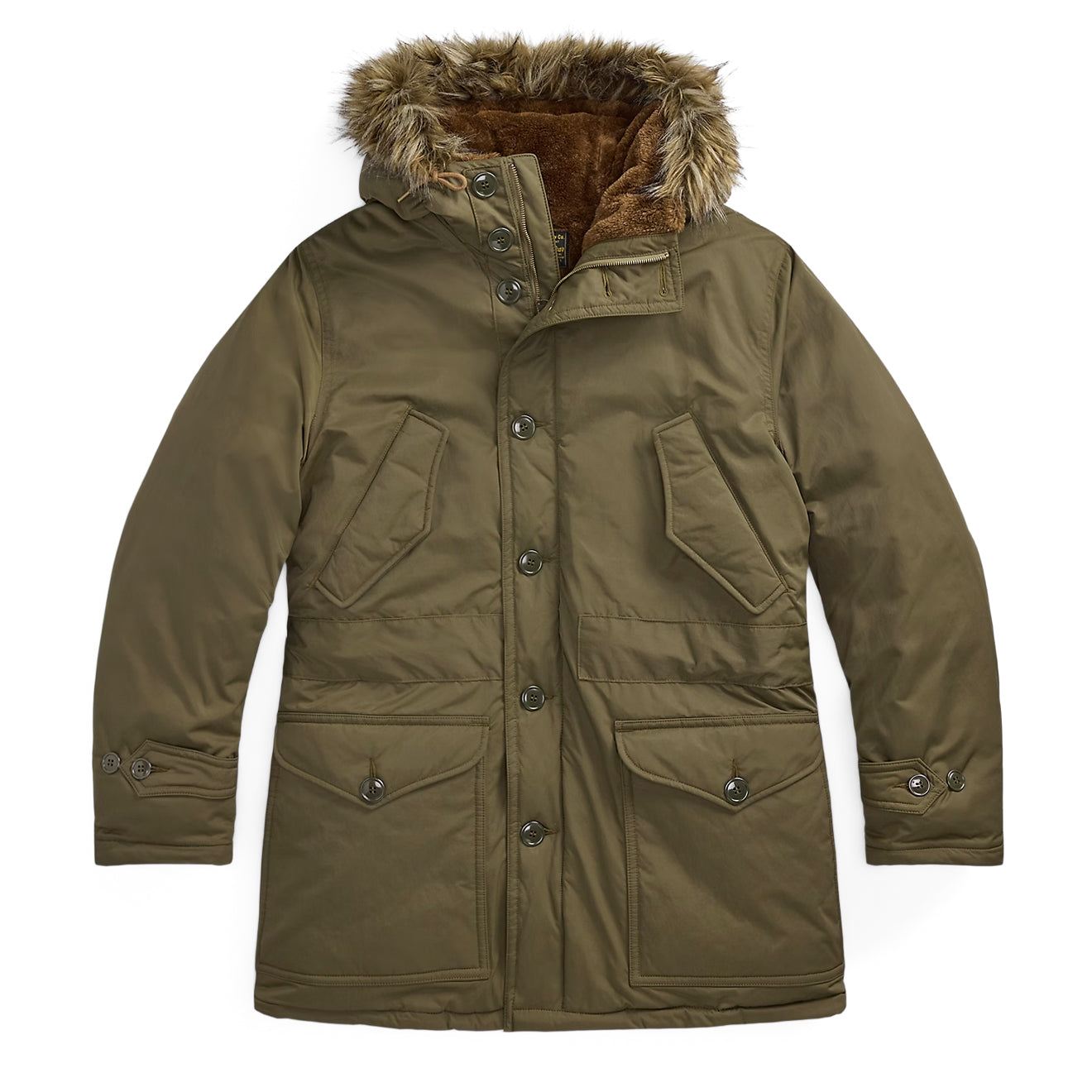 RRL by Ralph Lauren Faux-Fur-Trim Parka Vintage Olive