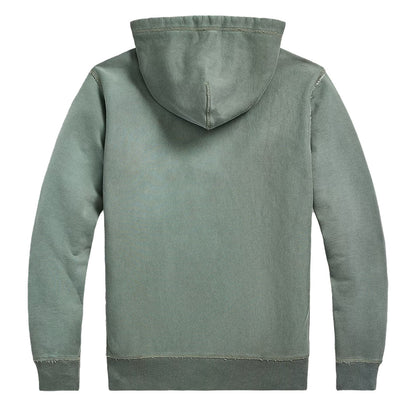 RRL by Ralph Lauren Garment-Dyed Fleece Hoodie Collegiate Green - The Sporting Lodge