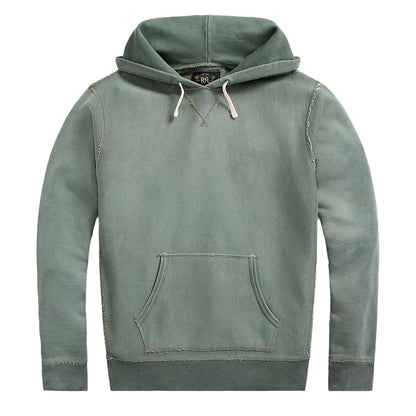RRL by Ralph Lauren Garment-Dyed Fleece Hoodie Collegiate Green - The Sporting Lodge