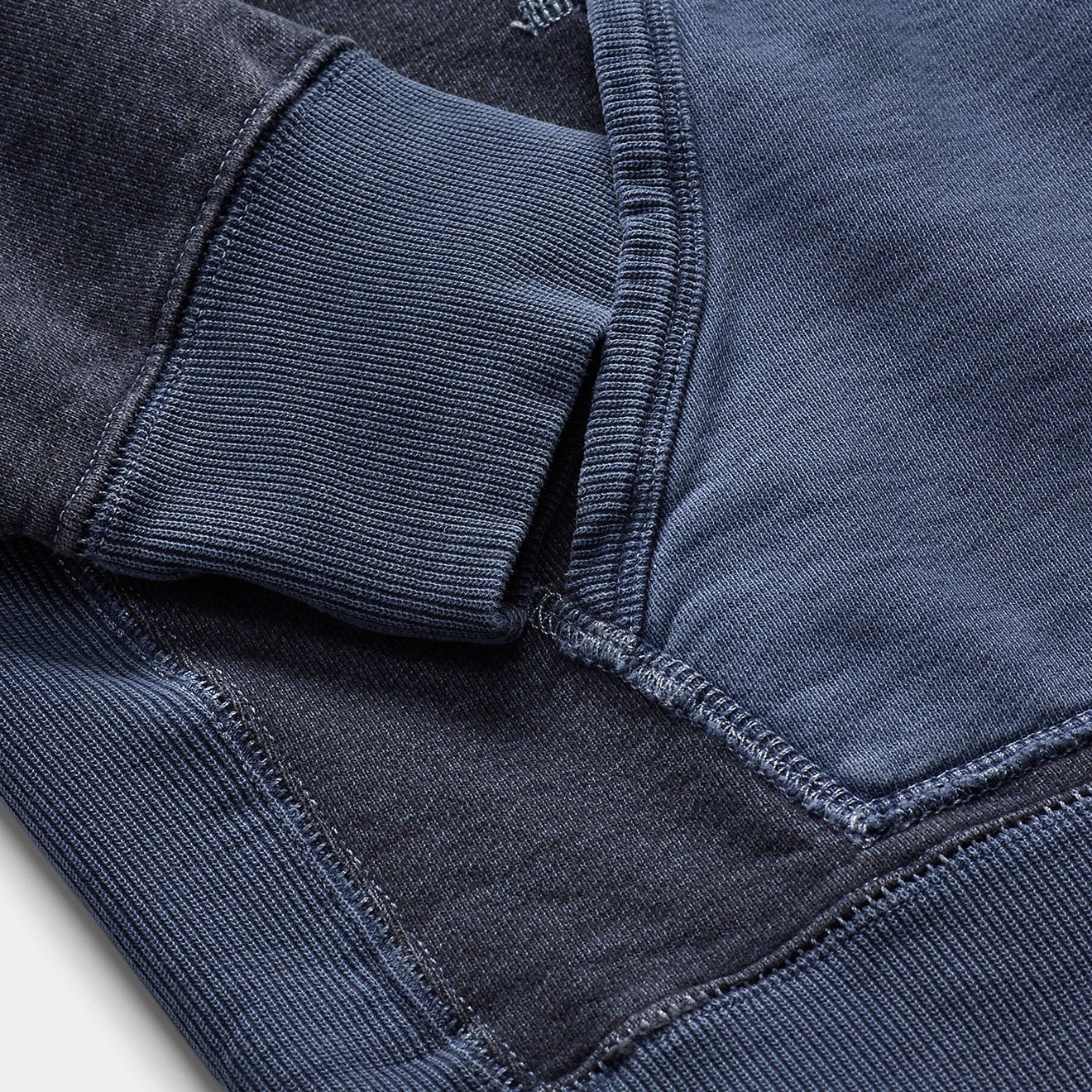 RRL by Ralph Lauren Garment-Dyed French Terry Hoodie Navy Multi - The Sporting Lodge