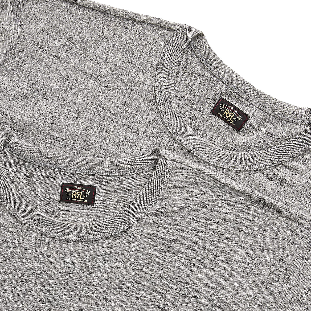 RRL by Ralph Lauren Garment-Dyed Pocket T-Shirt Two-Pack Grey Heather - The Sporting Lodge
