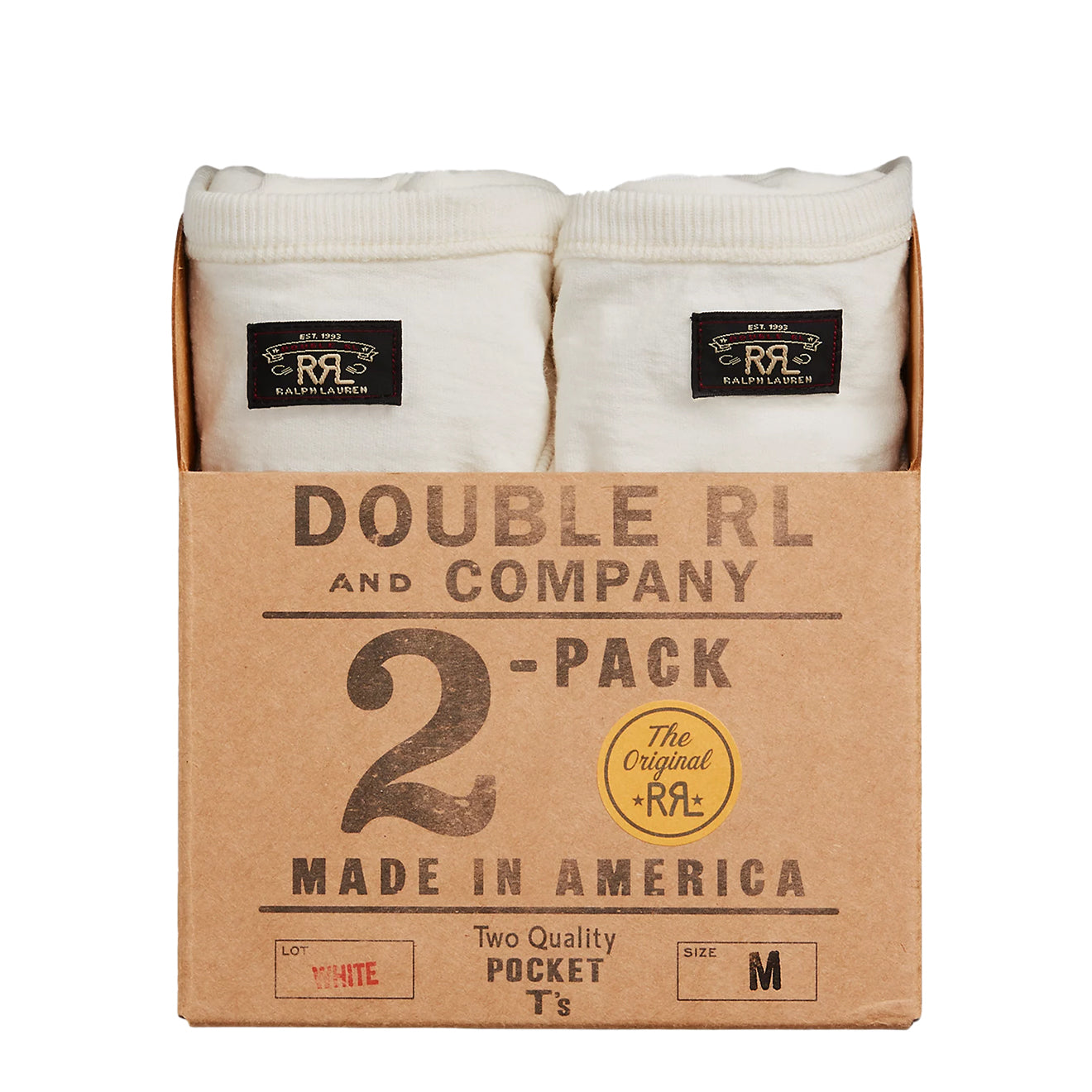RRL by Ralph Lauren Garment-Dyed Pocket T-Shirt Two-Pack Warm White - The Sporting Lodge