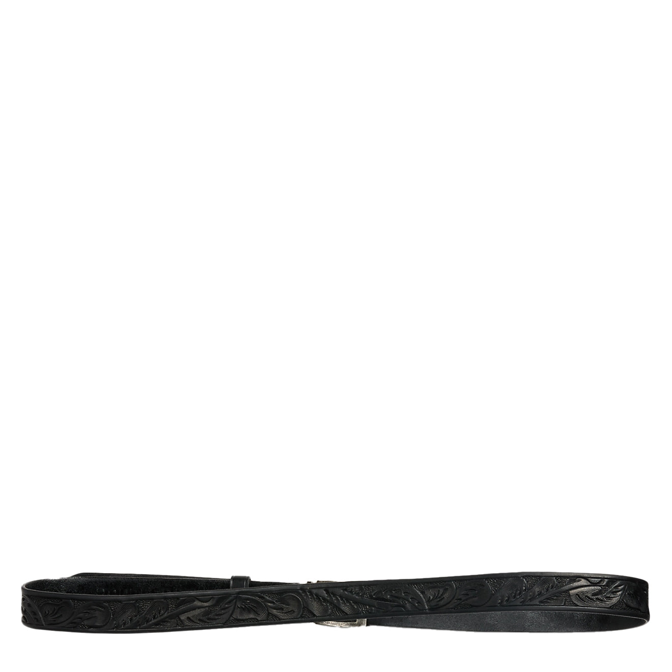 RRL by Ralph Lauren Hand-Tooled Leather Belt Black - The Sporting Lodge