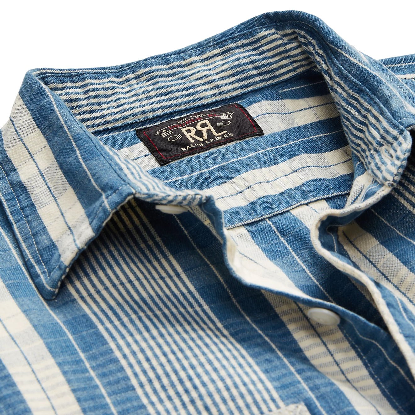 RRL by Ralph Lauren Indigo Plaid Cotton - Linen Workshirt RL - 711 Indigo/Creme - The Sporting Lodge