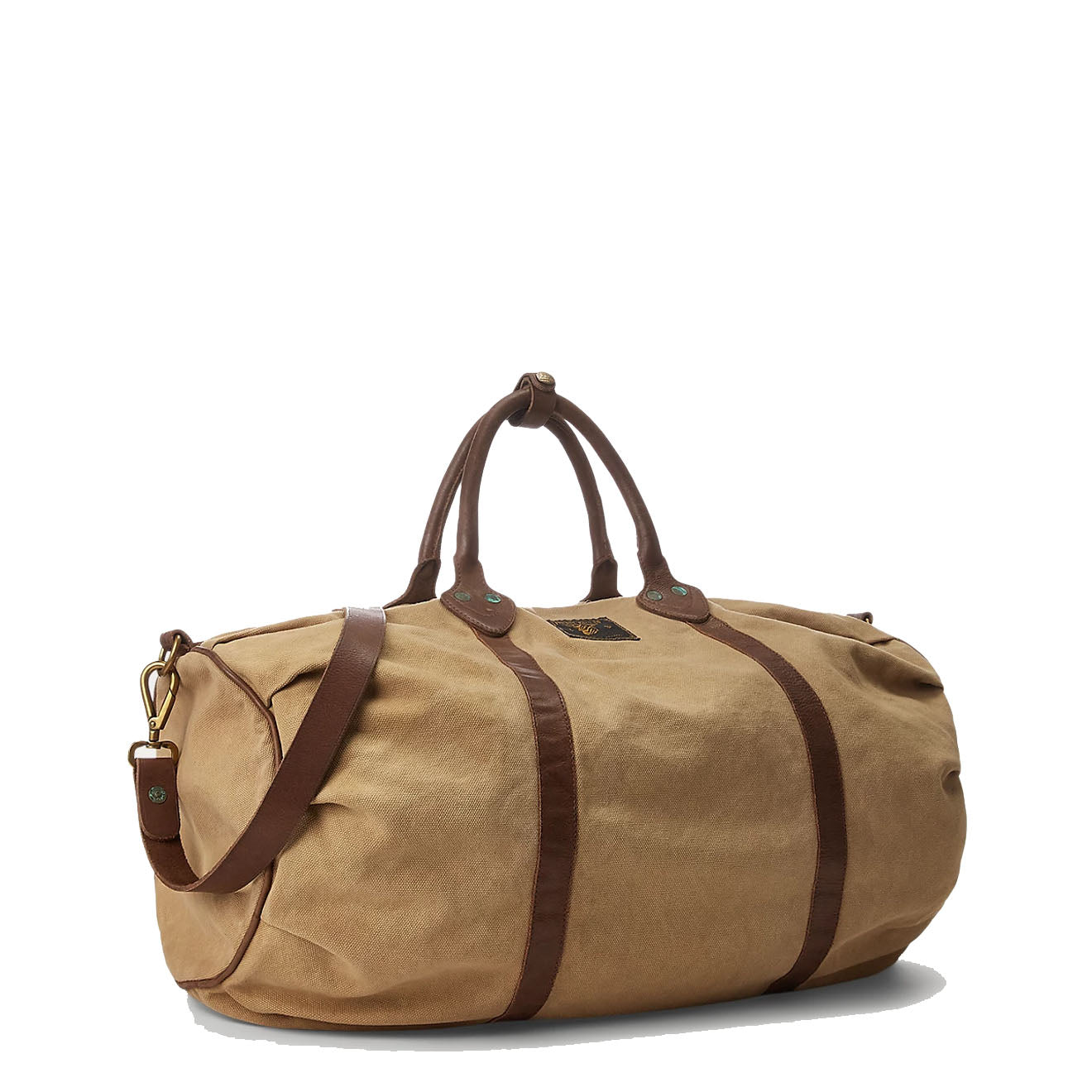 RRL by Ralph Lauren Leather-Trim Canvas Duffel Khaki/Brown - The Sporting Lodge