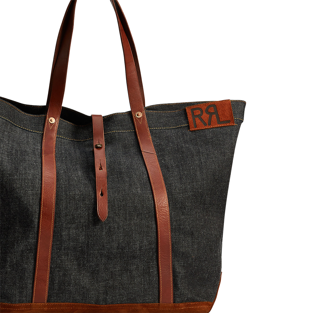 RRL by Ralph Lauren Leather-Trim Denim Tote Indigo
