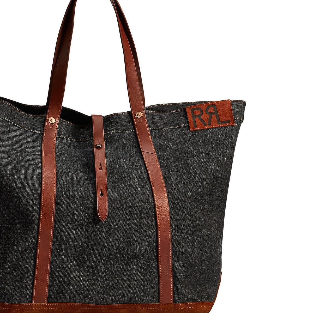 RRL by Ralph Lauren Leather-Trim Denim Tote Indigo
