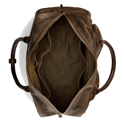 RRL by Ralph Lauren Leather Duffel Black Over Brown - The Sporting Lodge