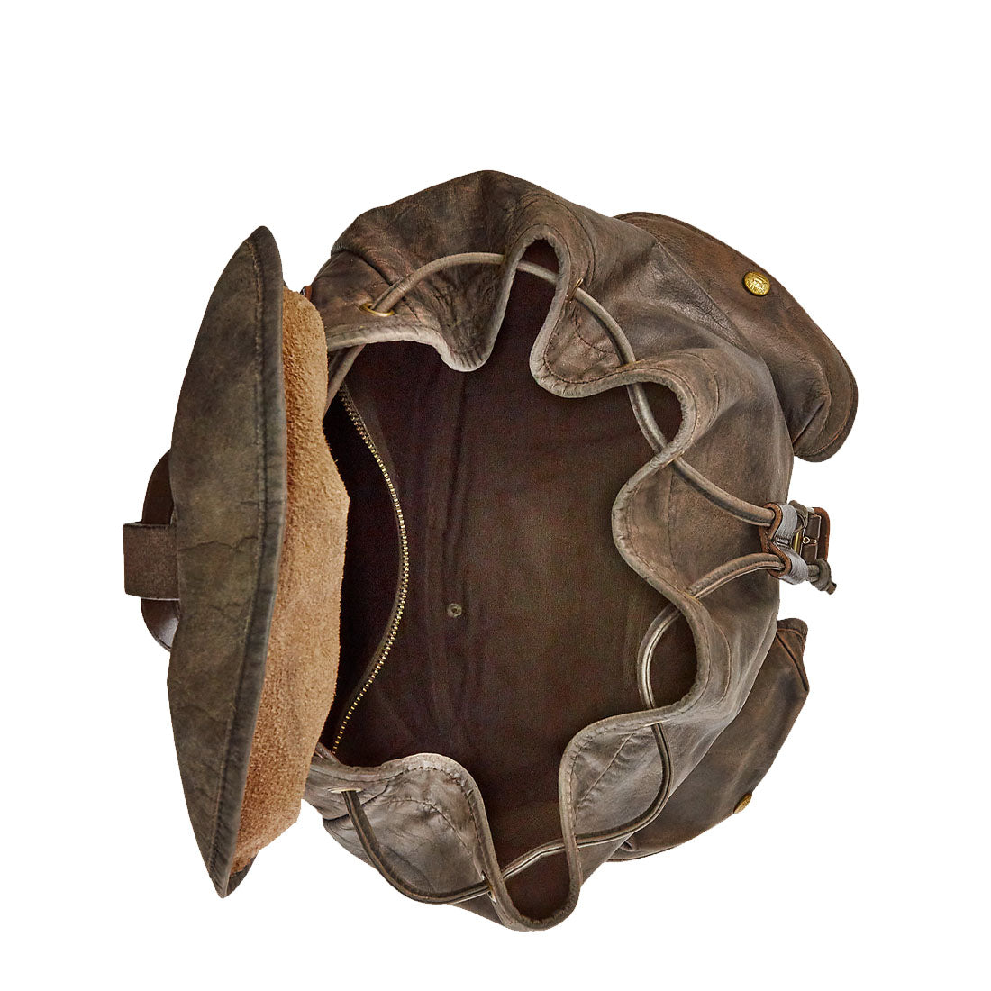 RRL by Ralph Lauren Leather Rucksack Black Over Brown - The Sporting Lodge