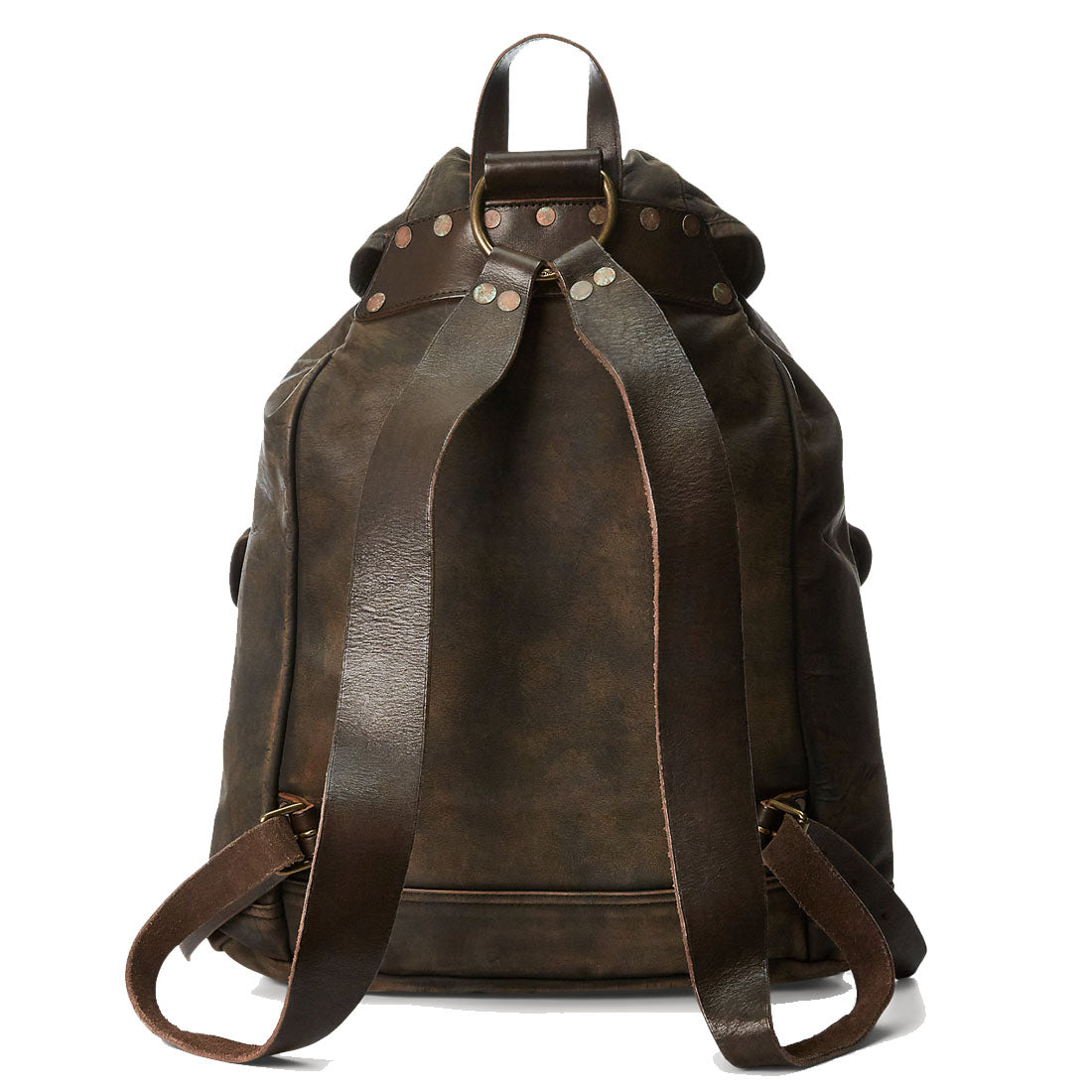 RRL by Ralph Lauren Leather Rucksack Black Over Brown - The Sporting Lodge