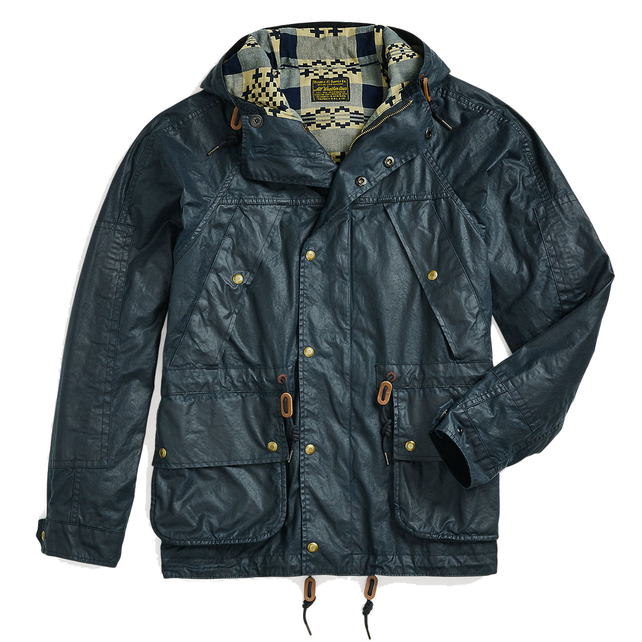 RRL by Ralph Lauren Oilcloth Hooded Jacket Vintage Navy - The Sporting Lodge