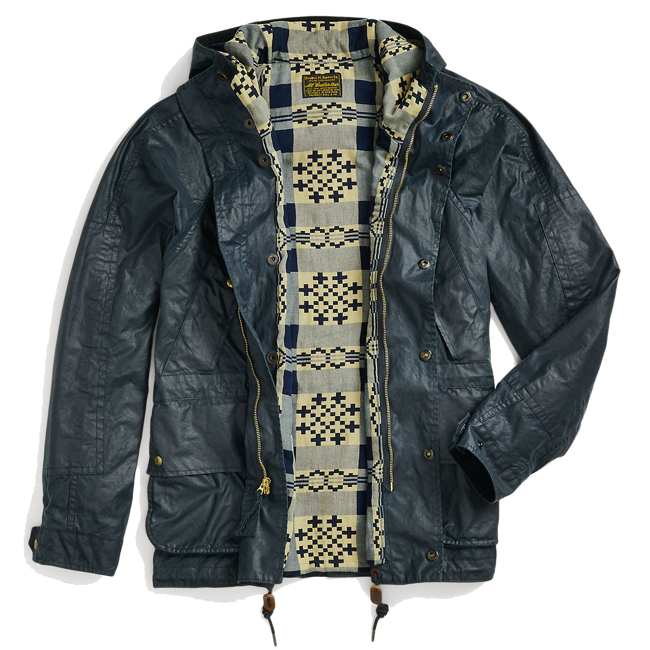RRL by Ralph Lauren Oilcloth Hooded Jacket Vintage Navy - The Sporting Lodge