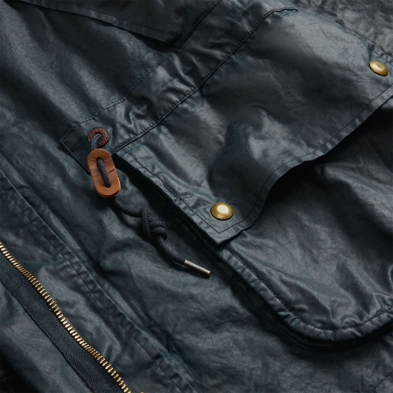 RRL by Ralph Lauren Oilcloth Hooded Jacket Vintage Navy - The Sporting Lodge