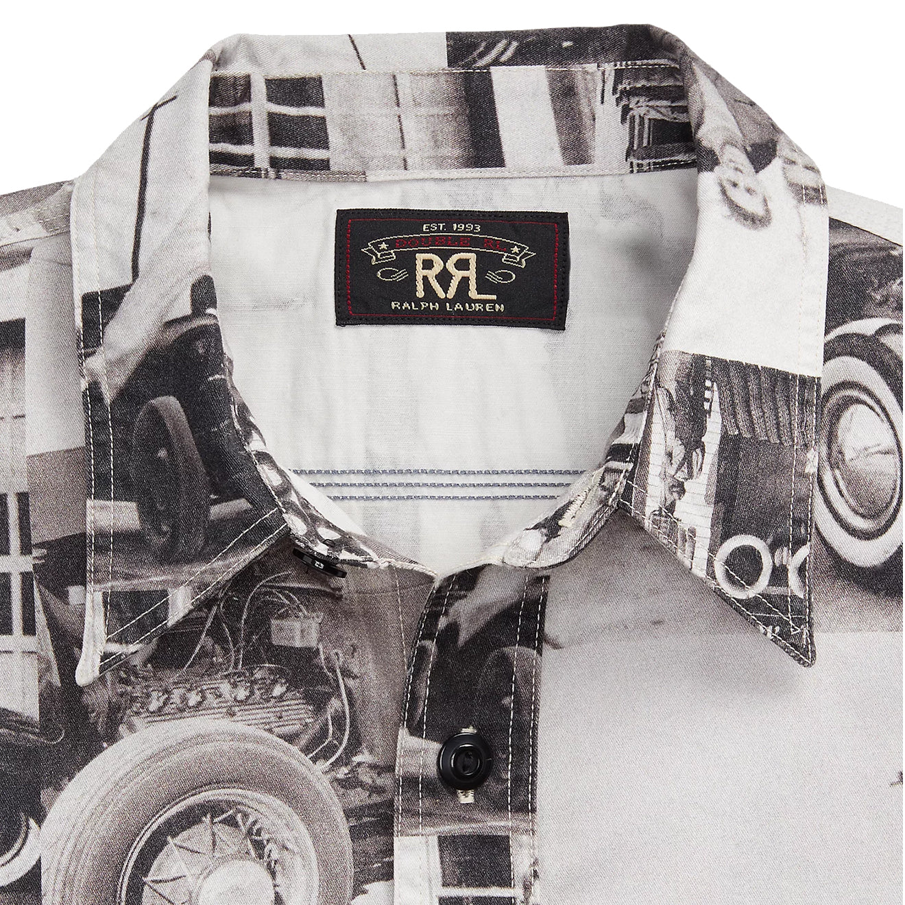 RRL by Ralph Lauren Photo-Print Twill Workshirt Black/White - The Sporting Lodge