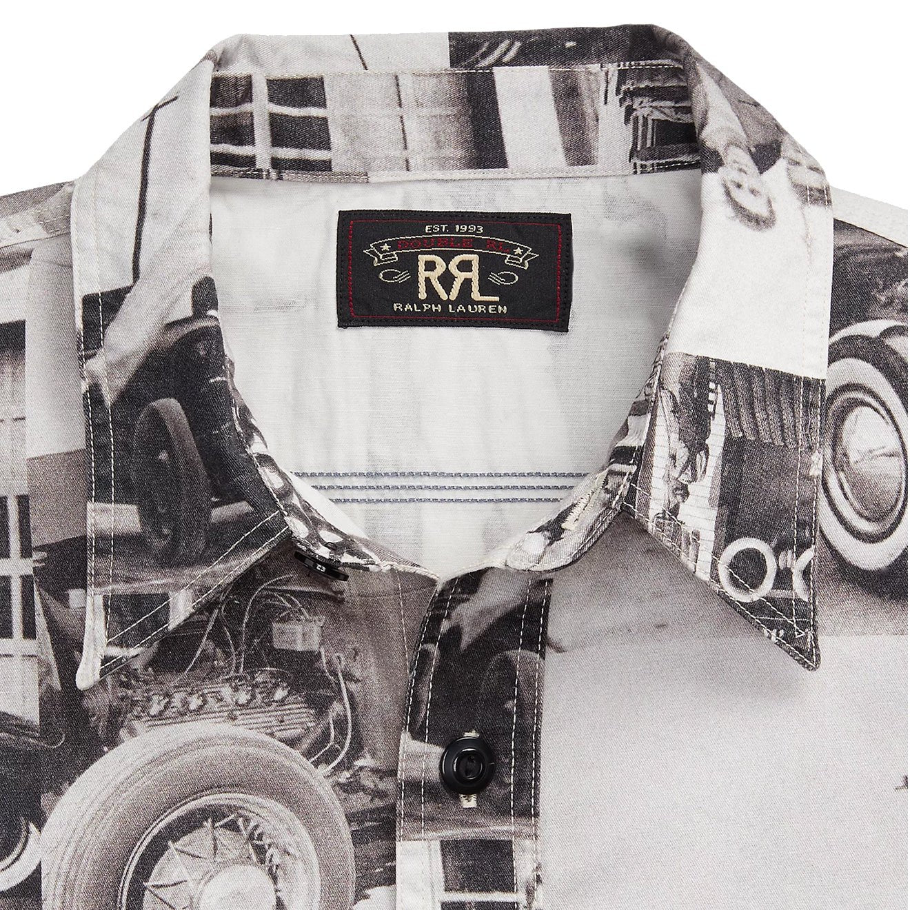 RRL by Ralph Lauren Photo-Print Twill Workshirt Black/White - The Sporting Lodge