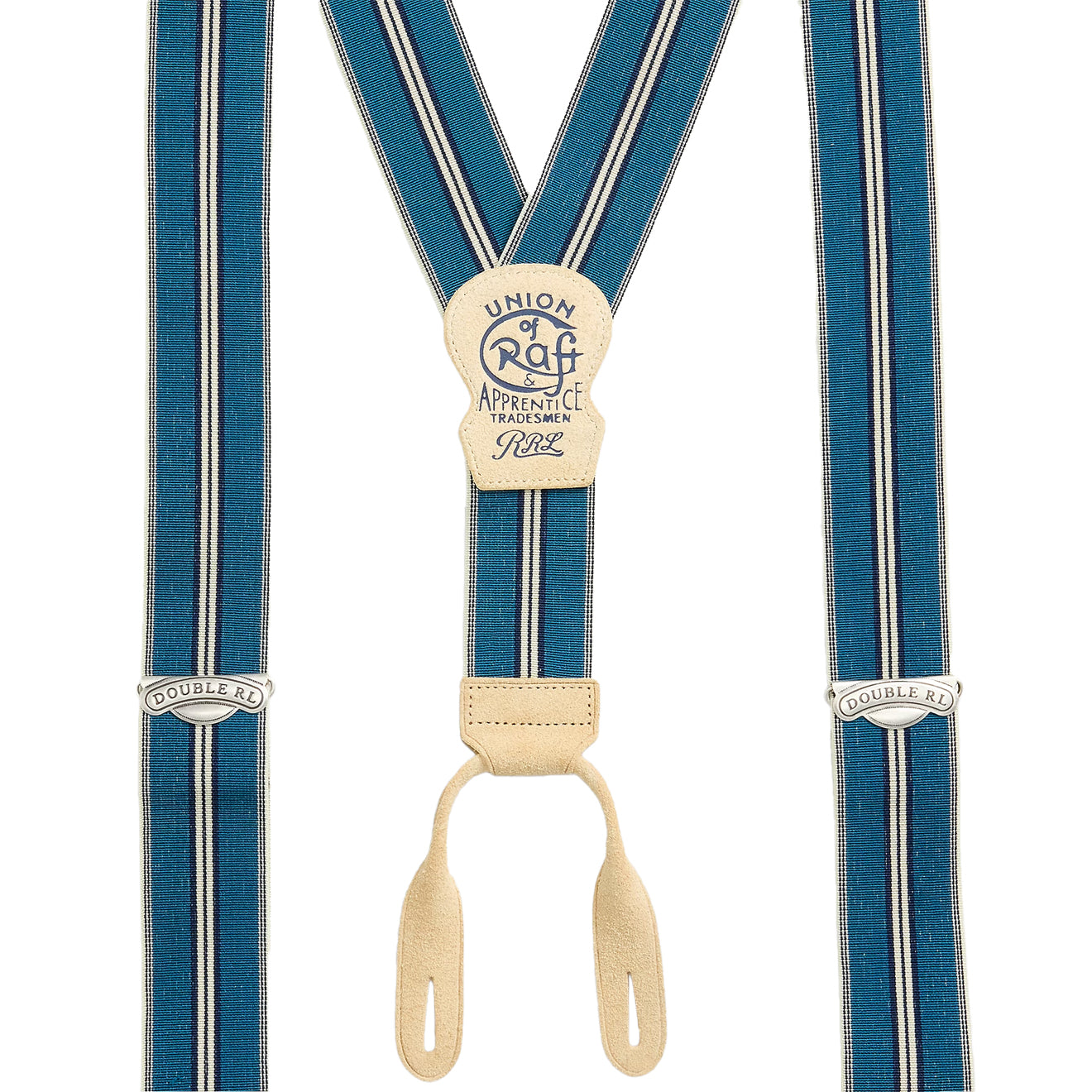 RRL by Ralph Lauren Print Stretch Braces Navy / Cream