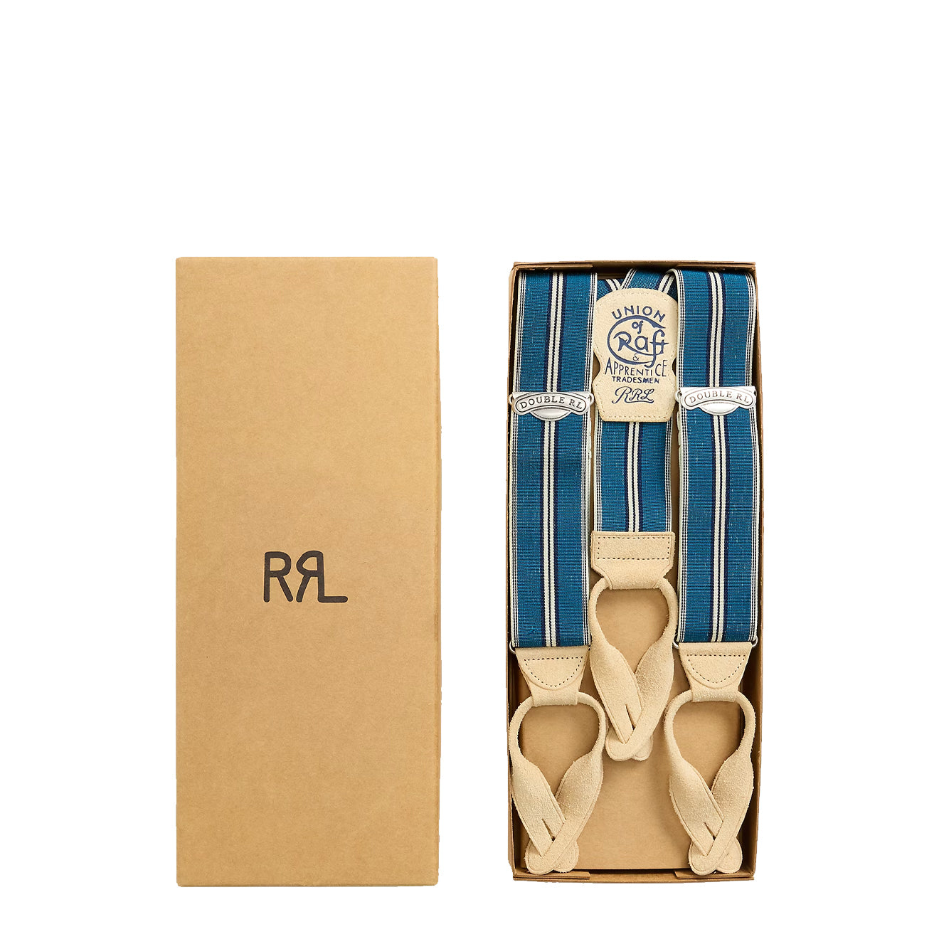 RRL by Ralph Lauren Print Stretch Braces Navy / Cream