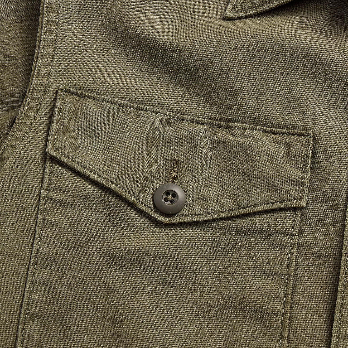 RRL by Ralph Lauren Reverse-Sateen Overshirt Olive - The Sporting Lodge