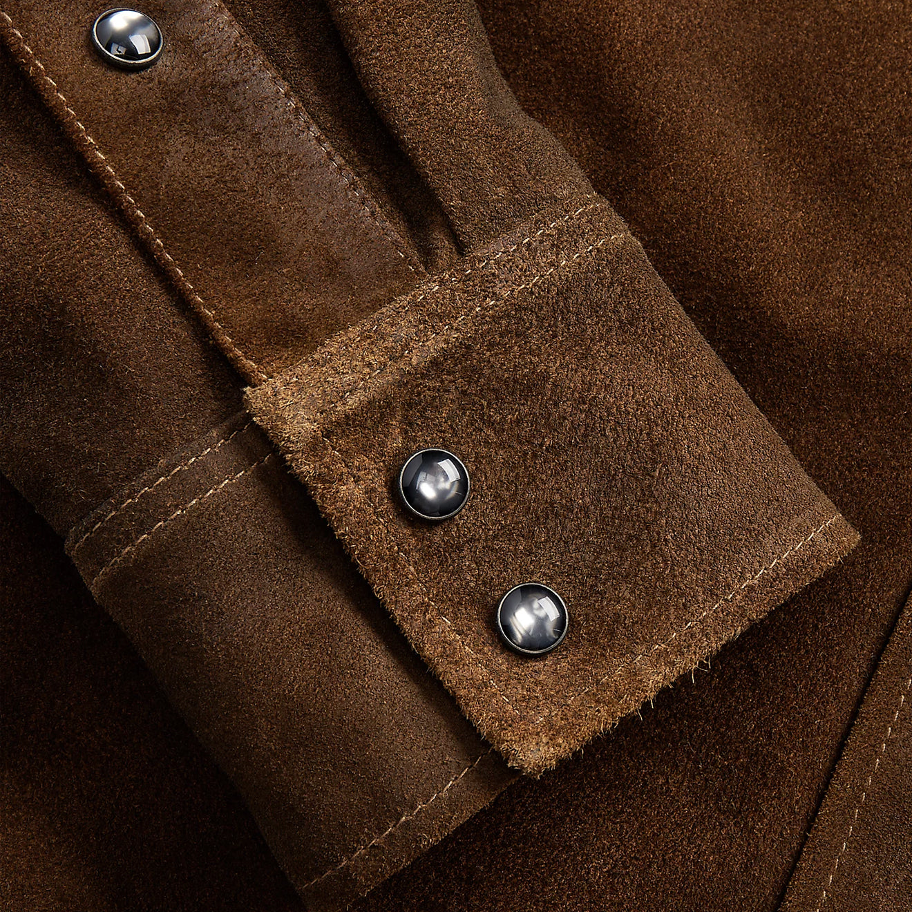 RRL by Ralph Lauren Roughout Suede Western Overshirt Brown - The Sporting Lodge