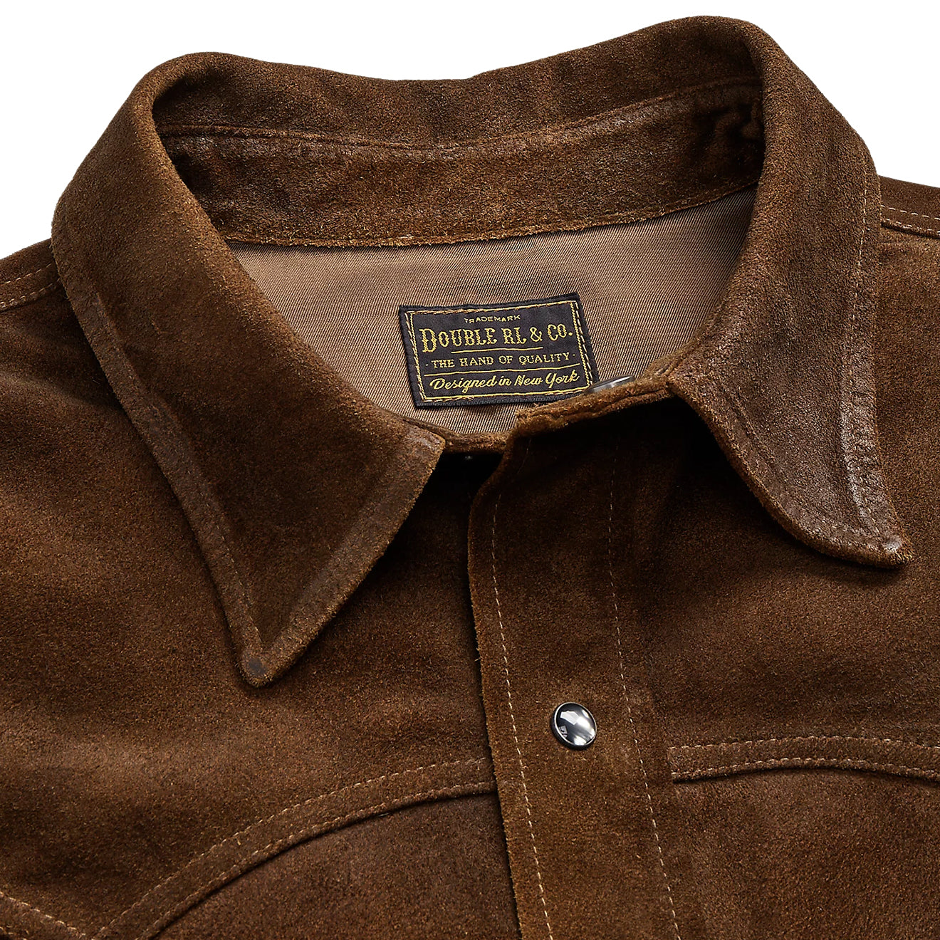 RRL by Ralph Lauren Roughout Suede Western Overshirt Brown - The Sporting Lodge