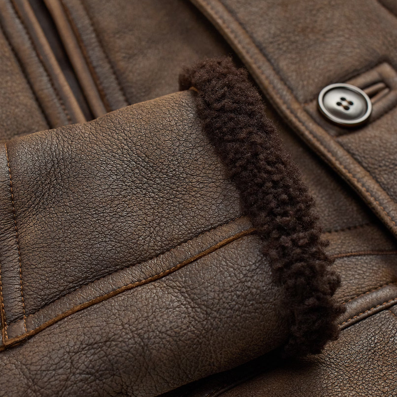 RRL by Ralph Lauren Shearling Coat Vintage Chocolate