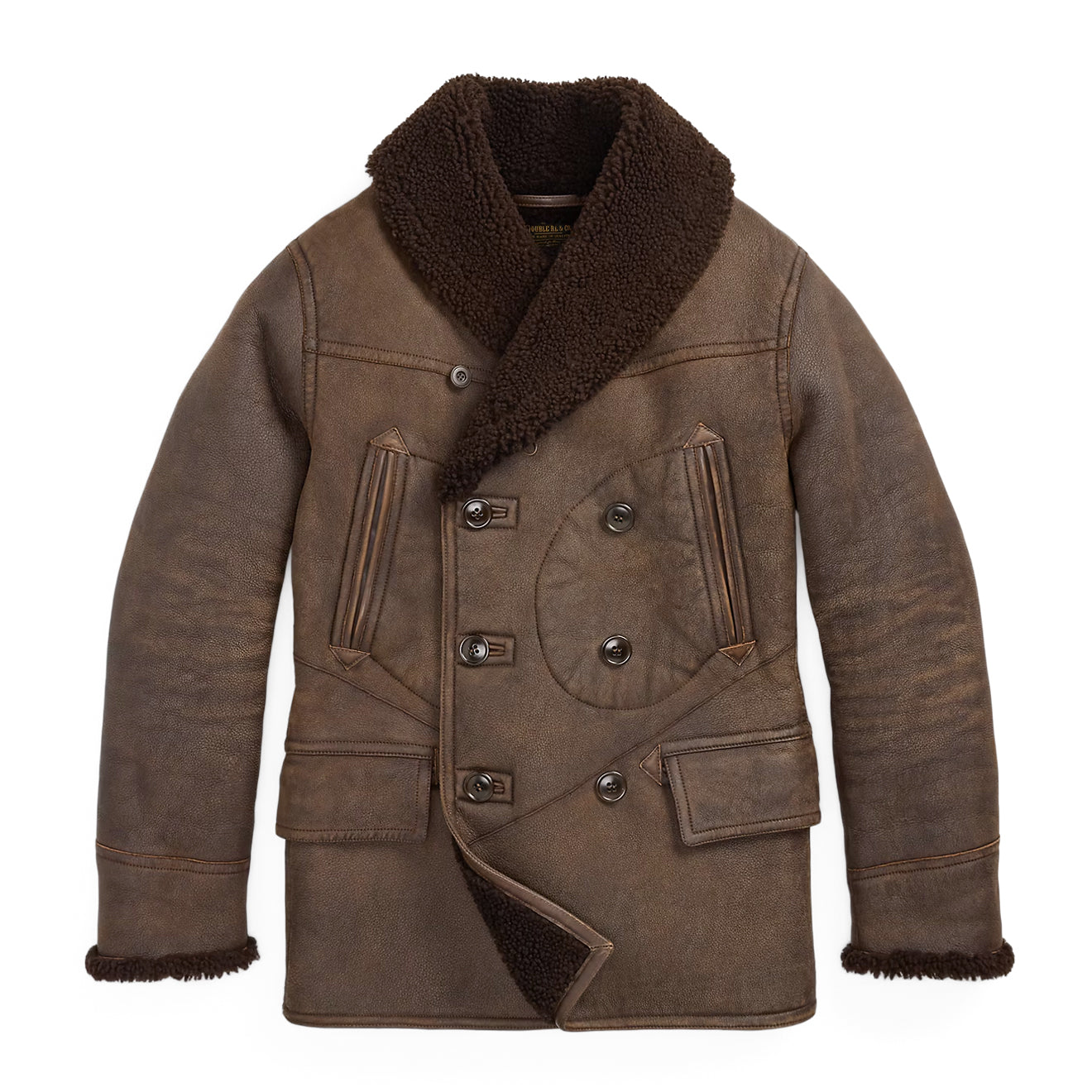 RRL by Ralph Lauren Shearling Coat Vintage Chocolate