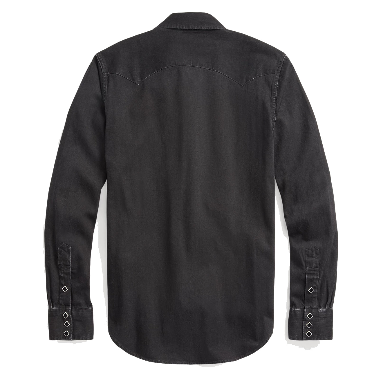 RRL by Ralph Lauren Slim Fit Denim Western Shirt Black - The Sporting Lodge