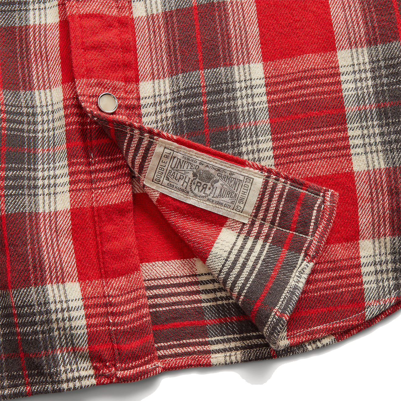 RRL by Ralph Lauren Slim Fit Plaid Twill Western Shirt Red / Grey - The Sporting Lodge