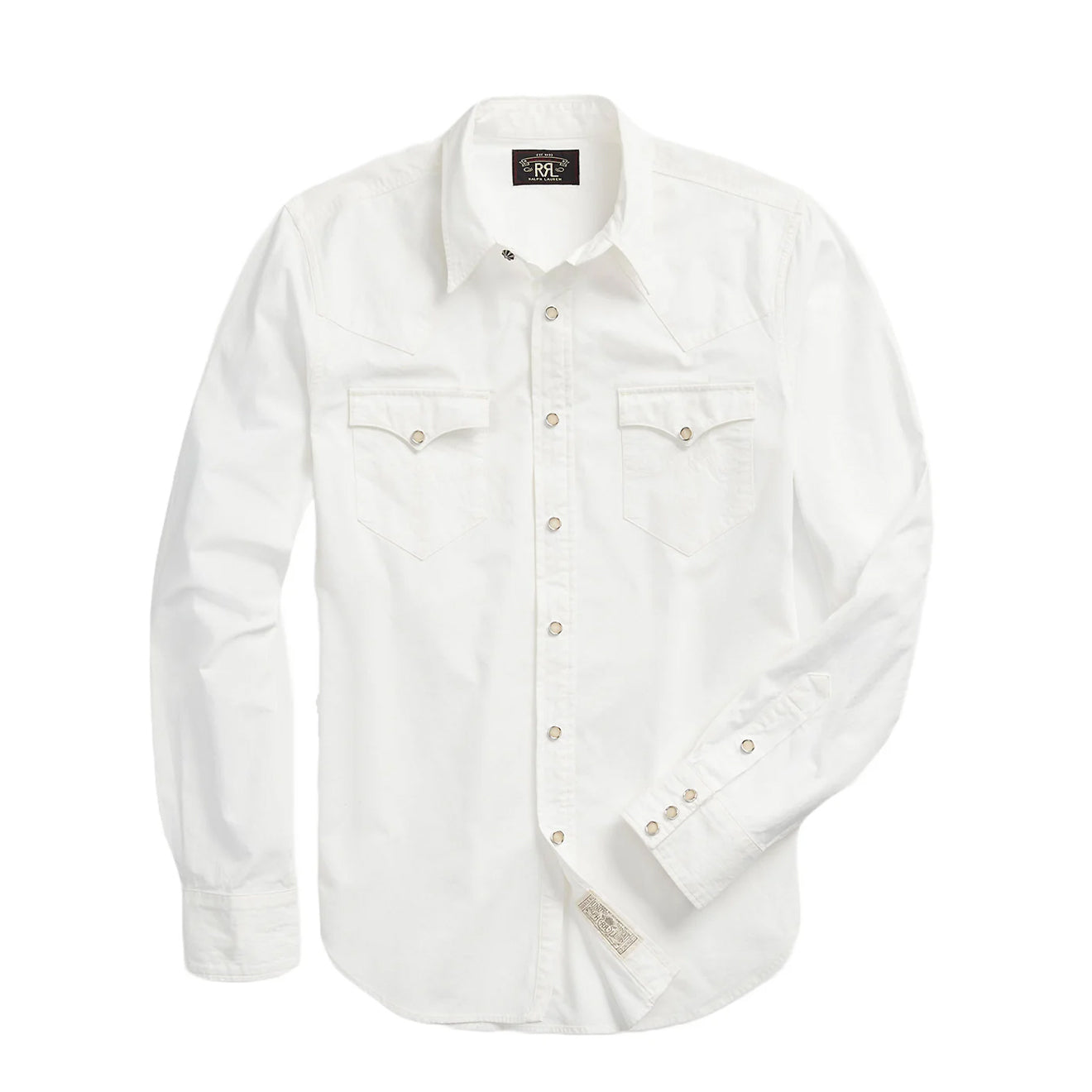RRL by Ralph Lauren Slim Fit Poplin Western Shirt White - The Sporting Lodge