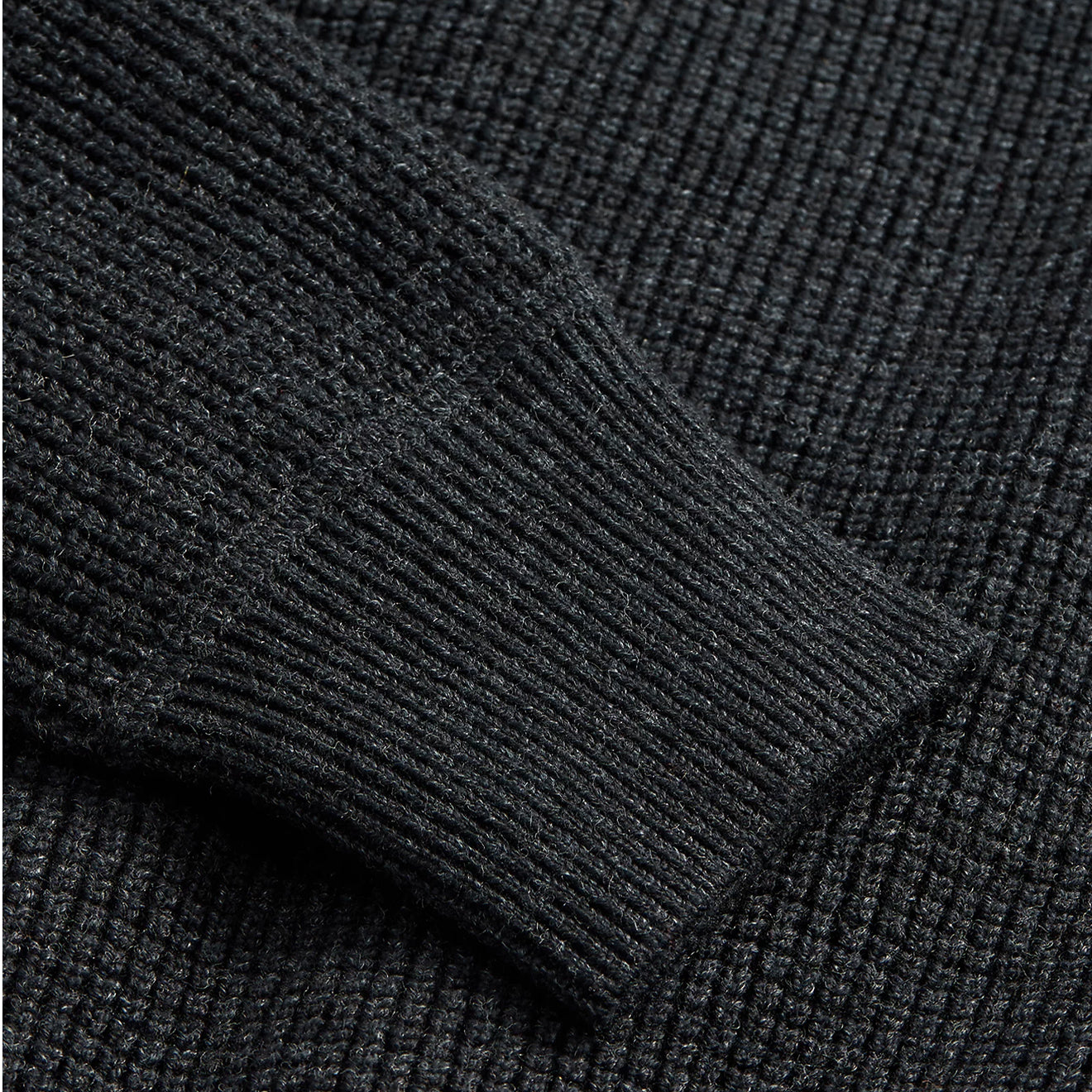 RRL by Ralph Lauren Waffle-Knit Cotton-Wool Jumper Black Heather - The Sporting Lodge